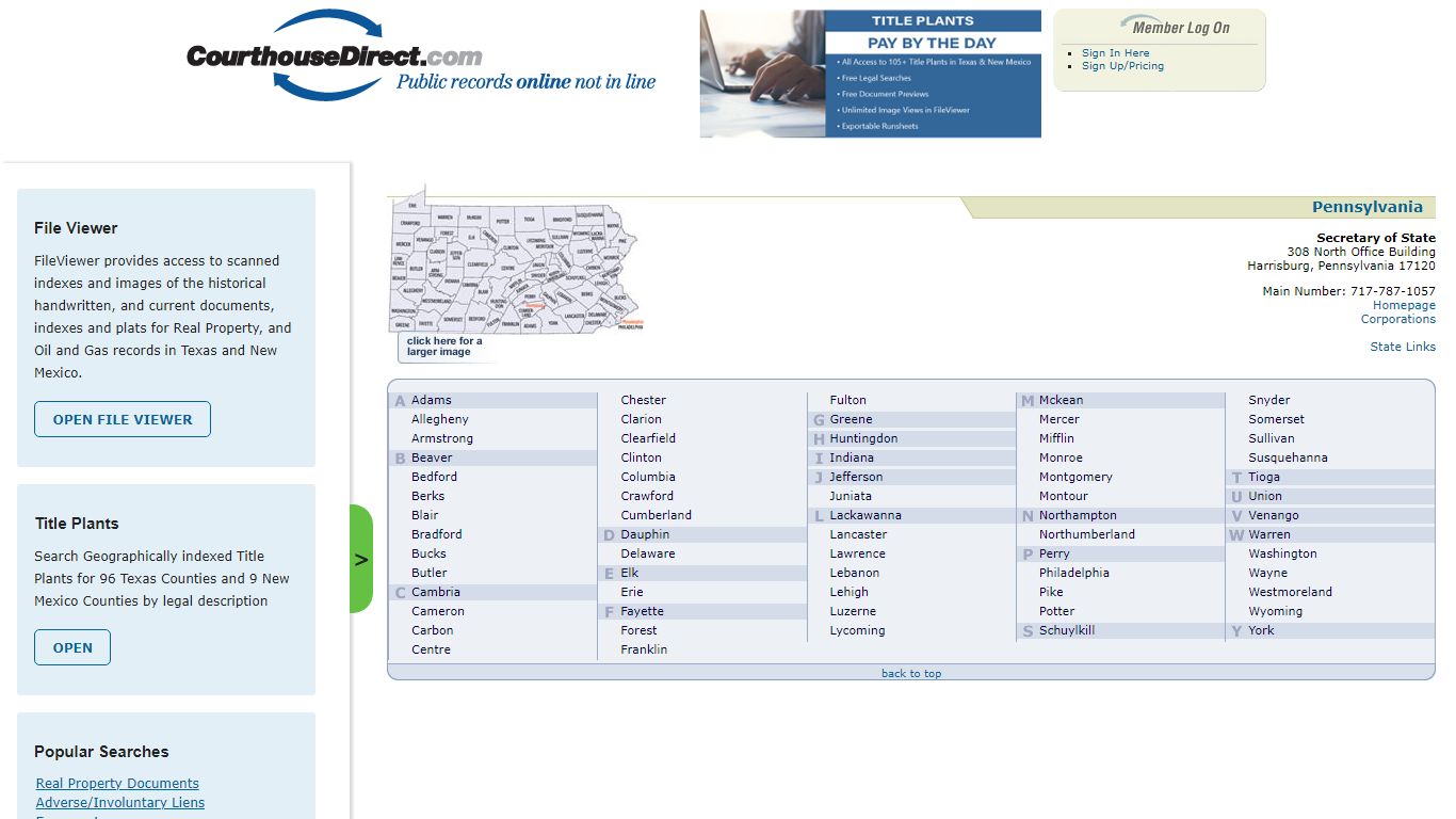 Search Pennsylvania Public Property Records Online - CourthouseDirect.com